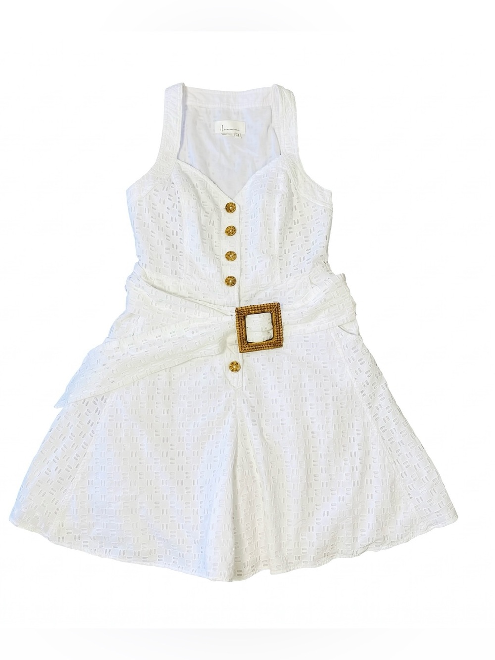 ANTHROPOLOGIE White Eyelet Romper - Picture 2 of 5